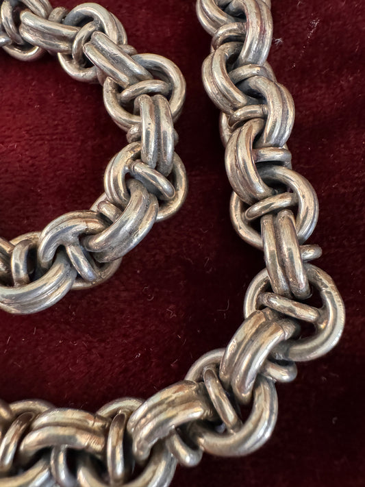 David Godinez Modernist Mexican Sterling Silver Necklace — 18" Handcrafted Chain