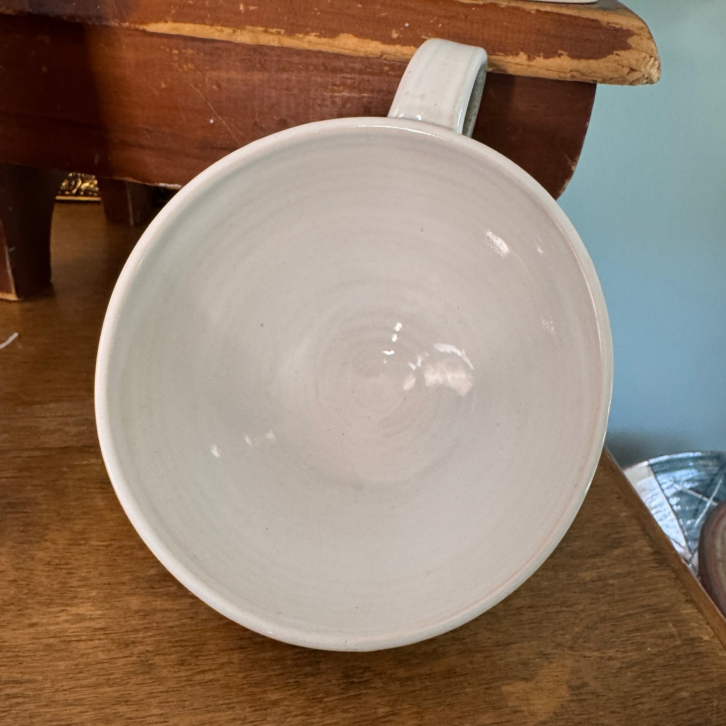 Two Large Drip Glaze Stoneware Mugs