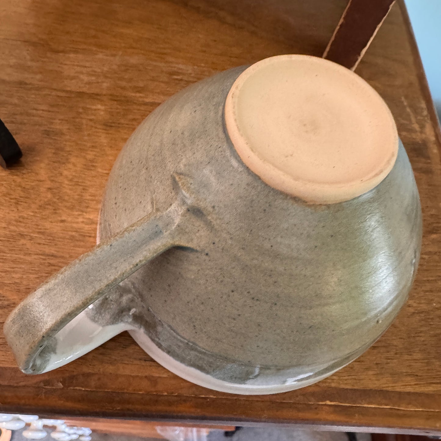 Two Large Drip Glaze Stoneware Mugs