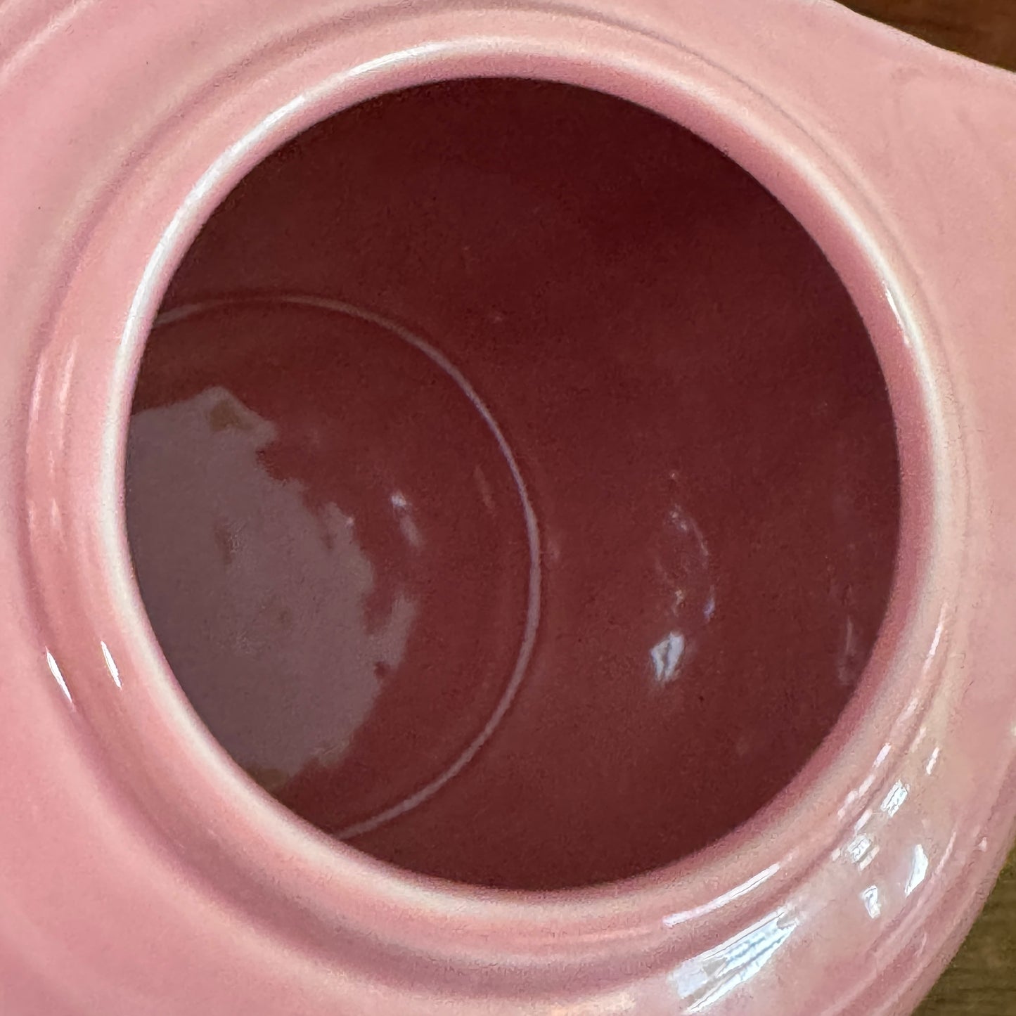 Vintage Fiesta Rose Pink Teapot Homer Laughlin Large Ring Handle