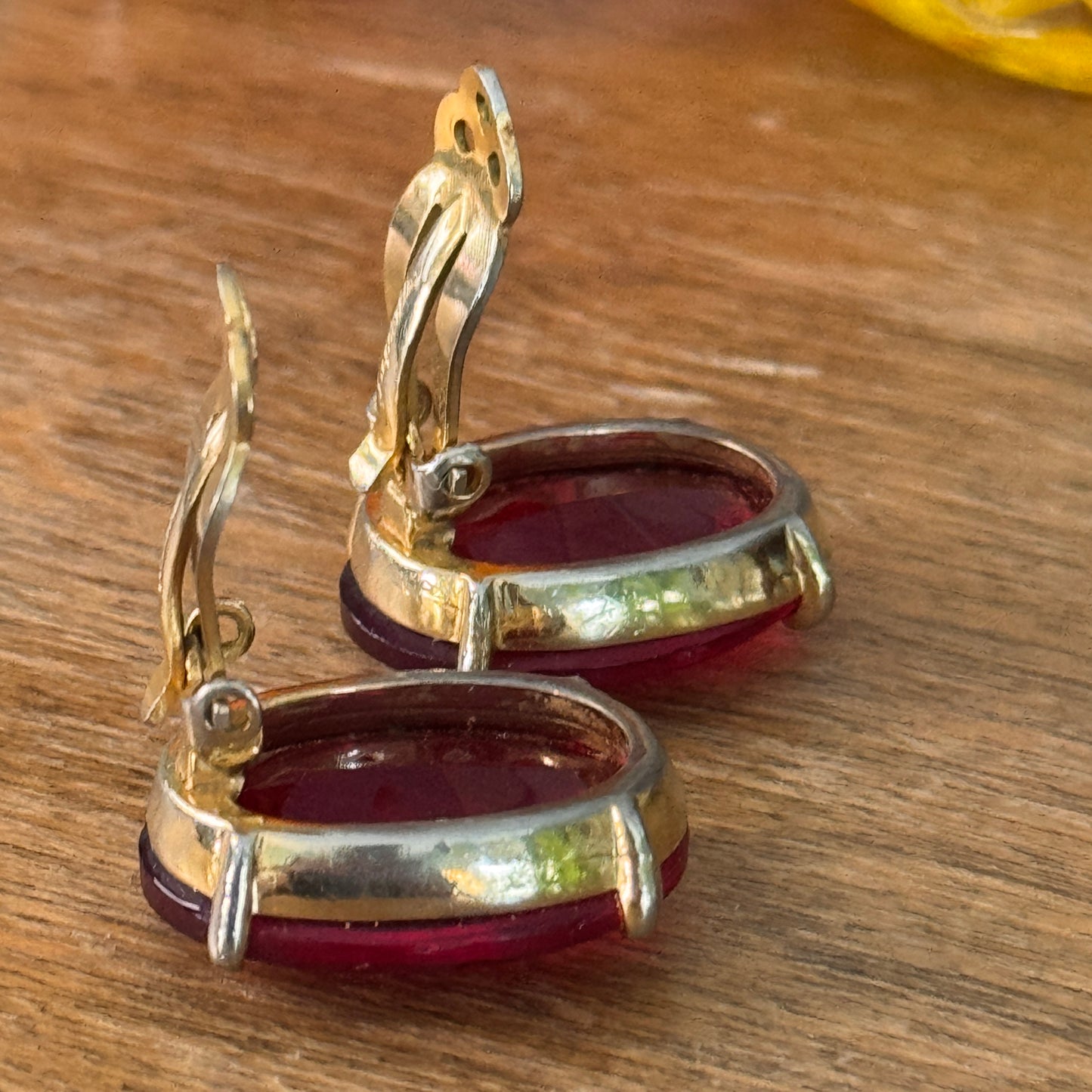 Vintage Elsa Schiaparelli Ruby Red Glass Earrings
