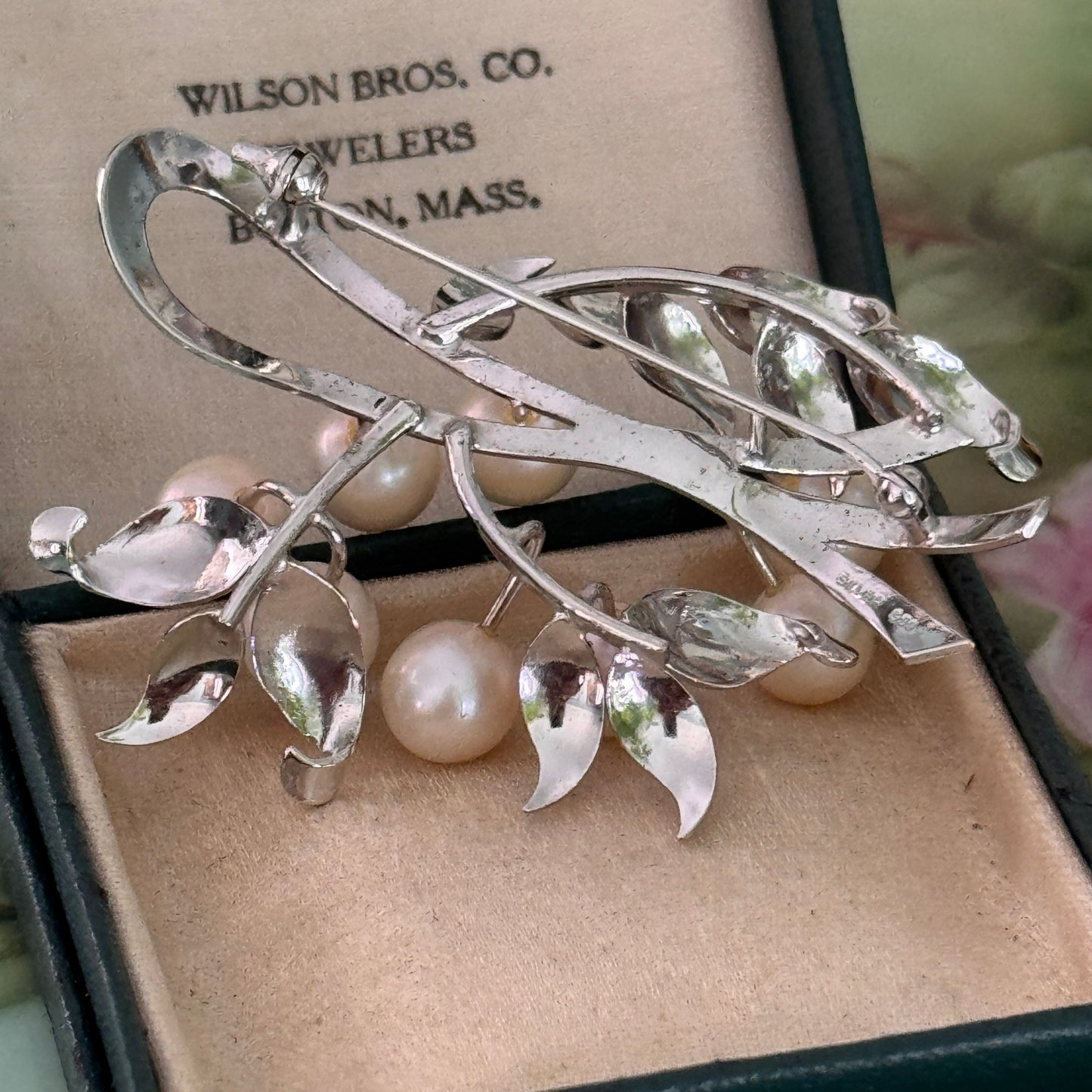 Vintage 850 Silver and Cultured Pearl Pin