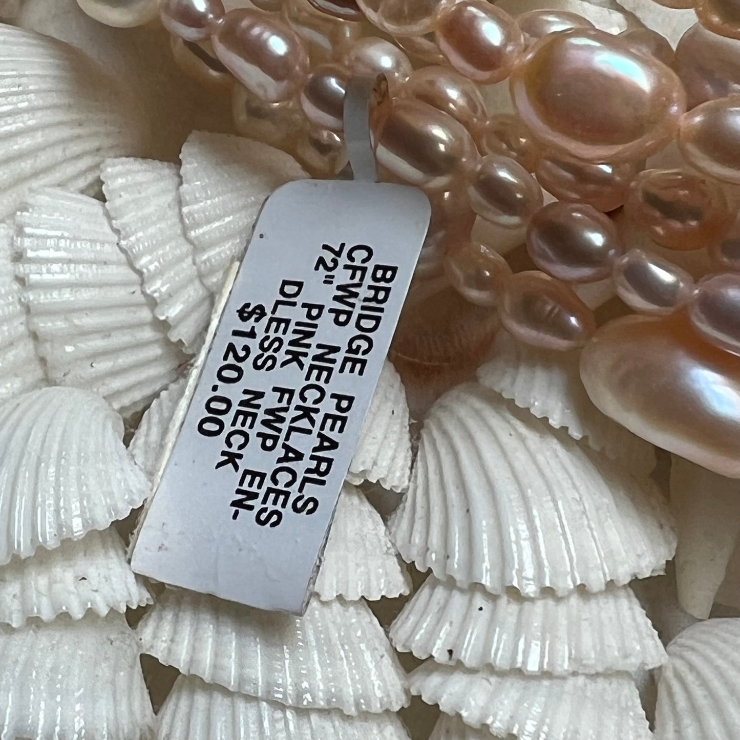 Vintage 72" Pink Freshwater Pearl Endless Necklace