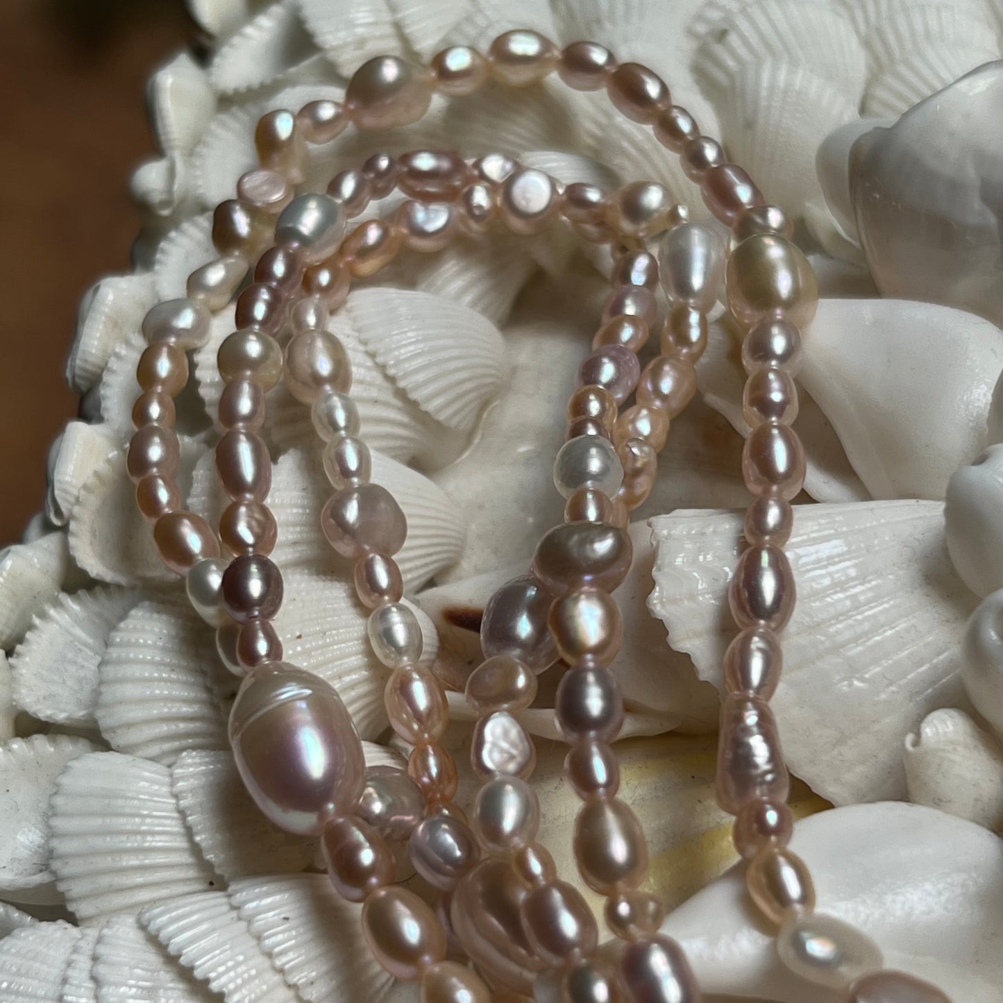 Vintage 72" Pink Freshwater Pearl Endless Necklace