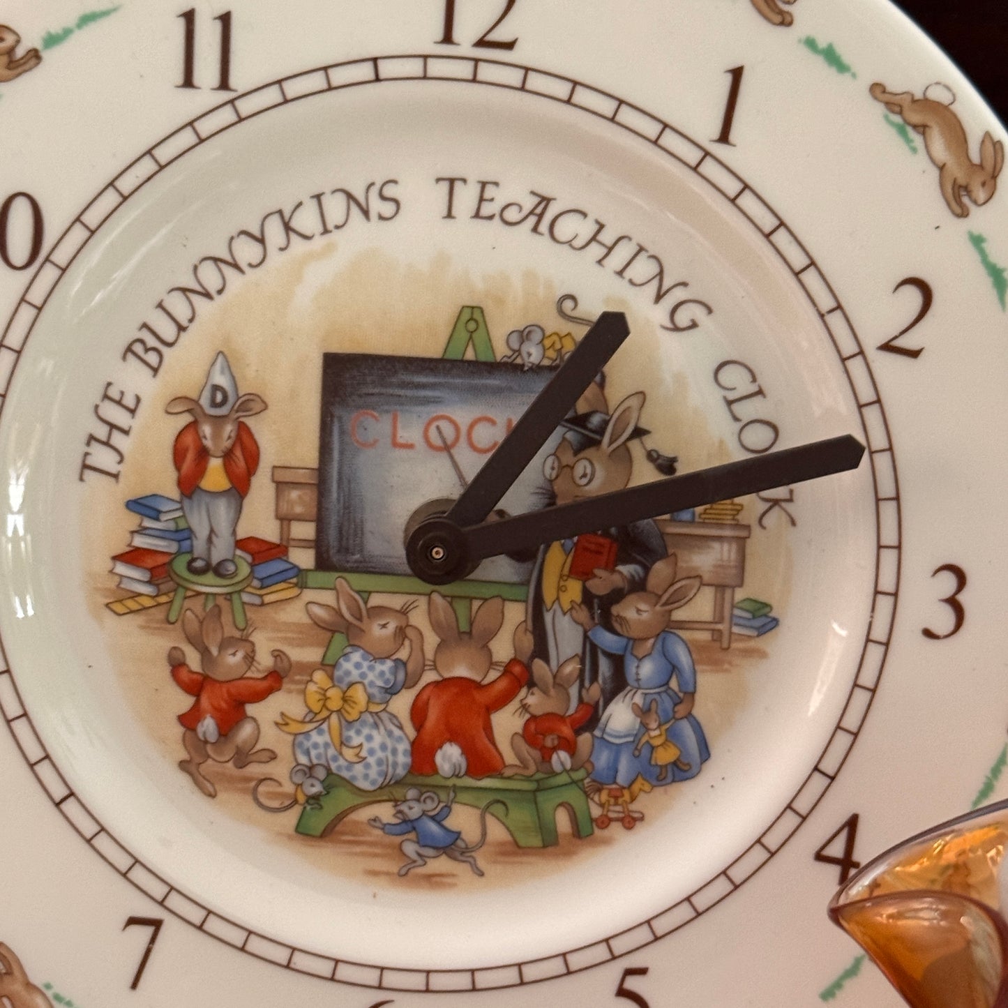 Royal Doulton English Bone China The Bunnykins Teaching Clock