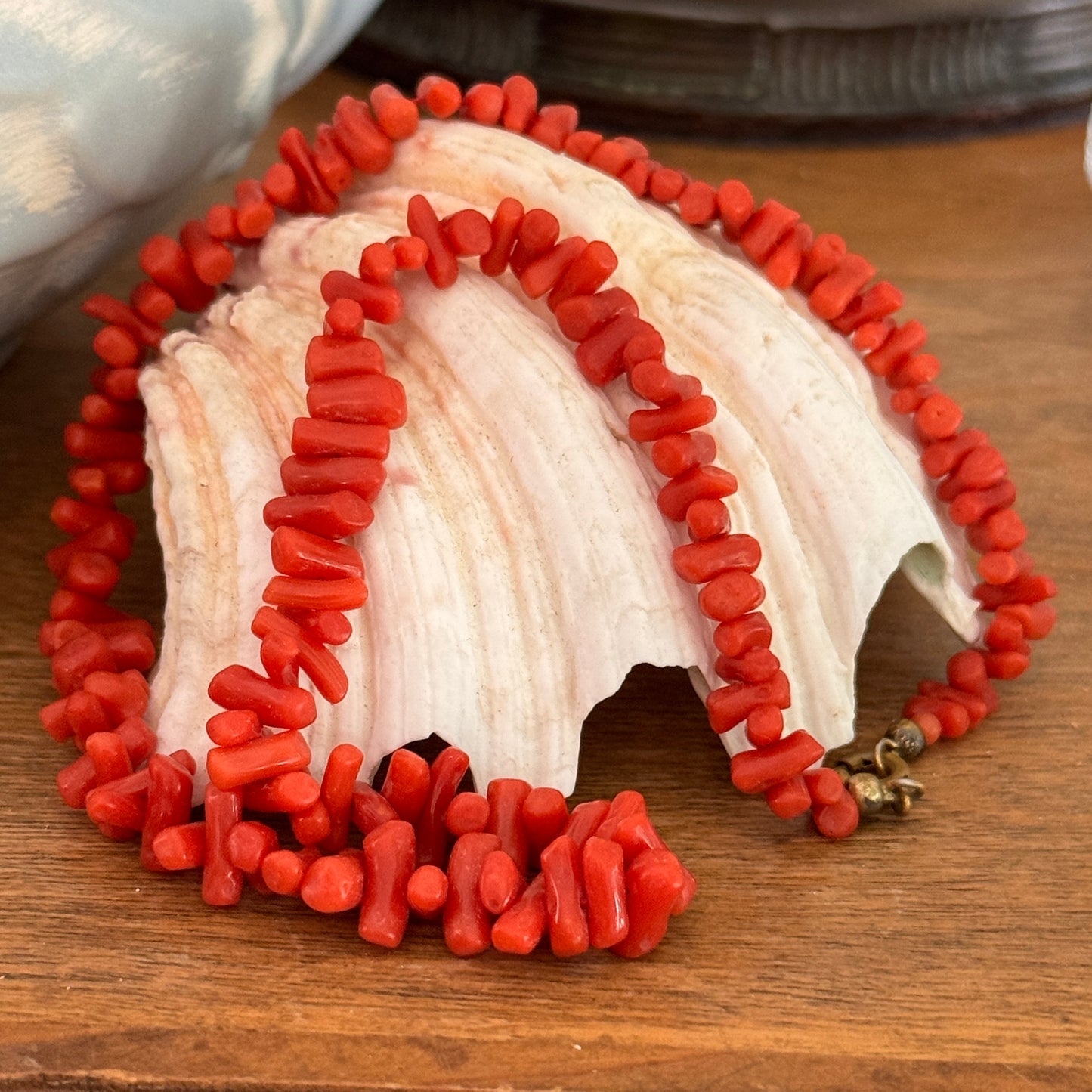 Vintage Red Branch Coral Necklace