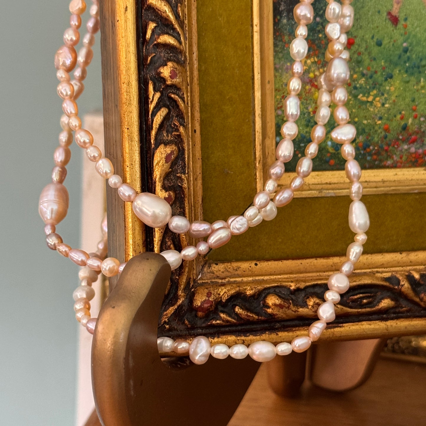 Vintage 72" Pink Freshwater Pearl Endless Necklace