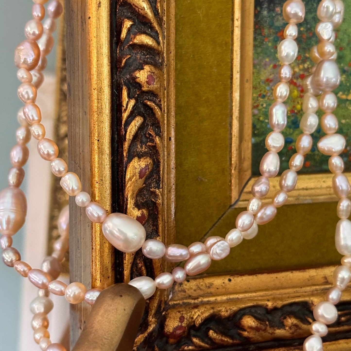 Vintage 72" Pink Freshwater Pearl Endless Necklace