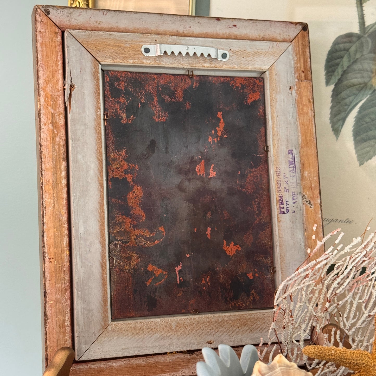 MCM Signed Fleming Enamel on Copper Art Plate Framed