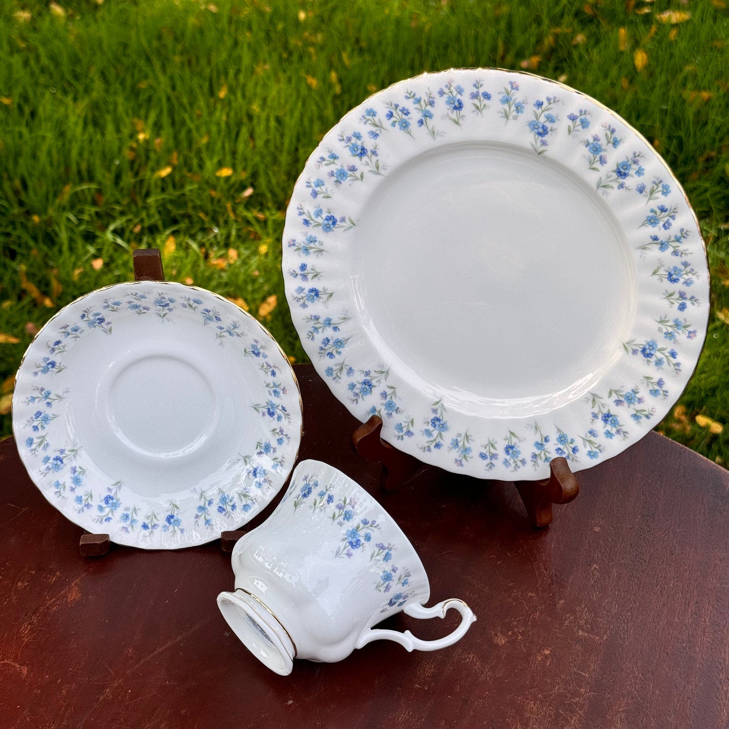 Vintage Royal Albert Memory Lane Bone China Tea Cup, Saucer and Salad Plate