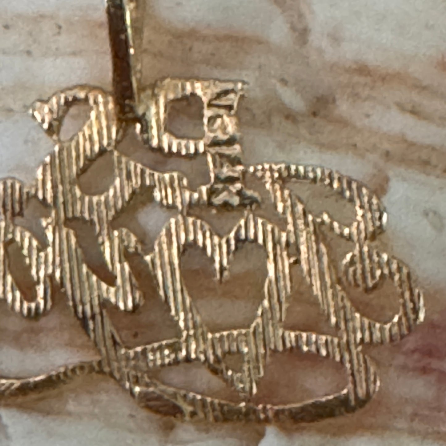 Vintage 14K Yellow Gold P S I Love You Charm