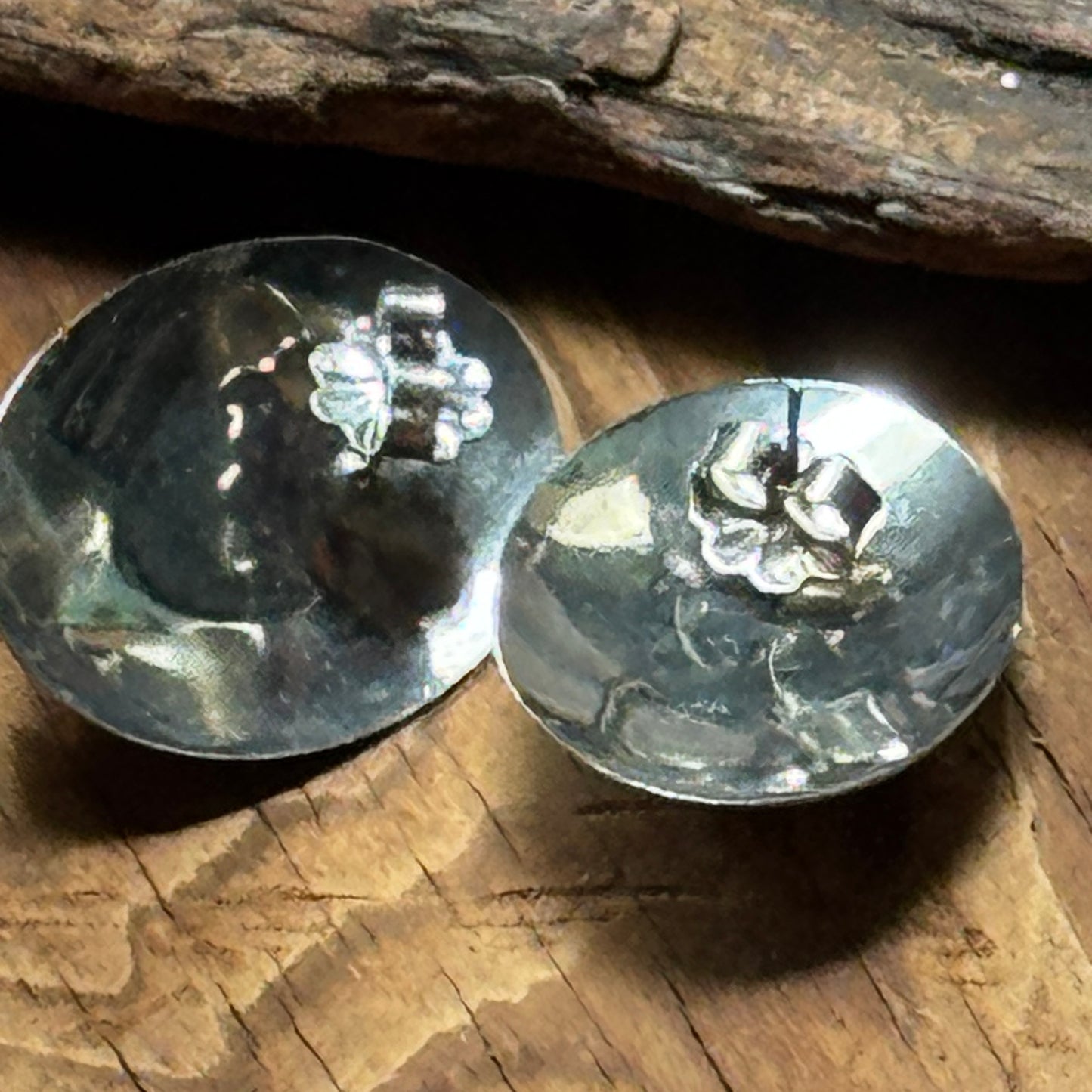 Vintage Native American Sterling Silver Black Onyx Earrings