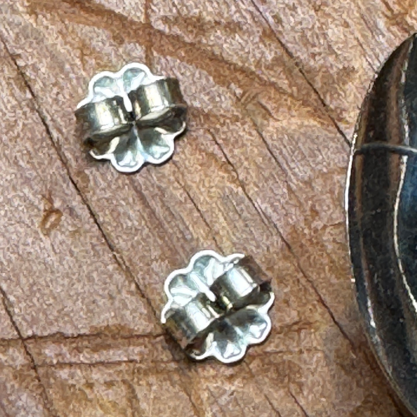 Vintage Native American Sterling Silver Black Onyx Earrings