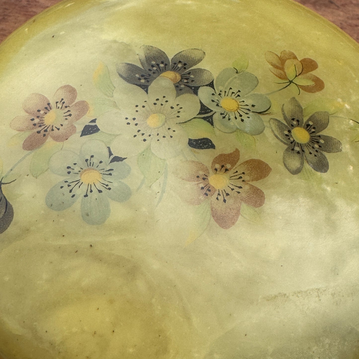 Vintage Italian Himark Alabaster Round Keepsake Trinket Box