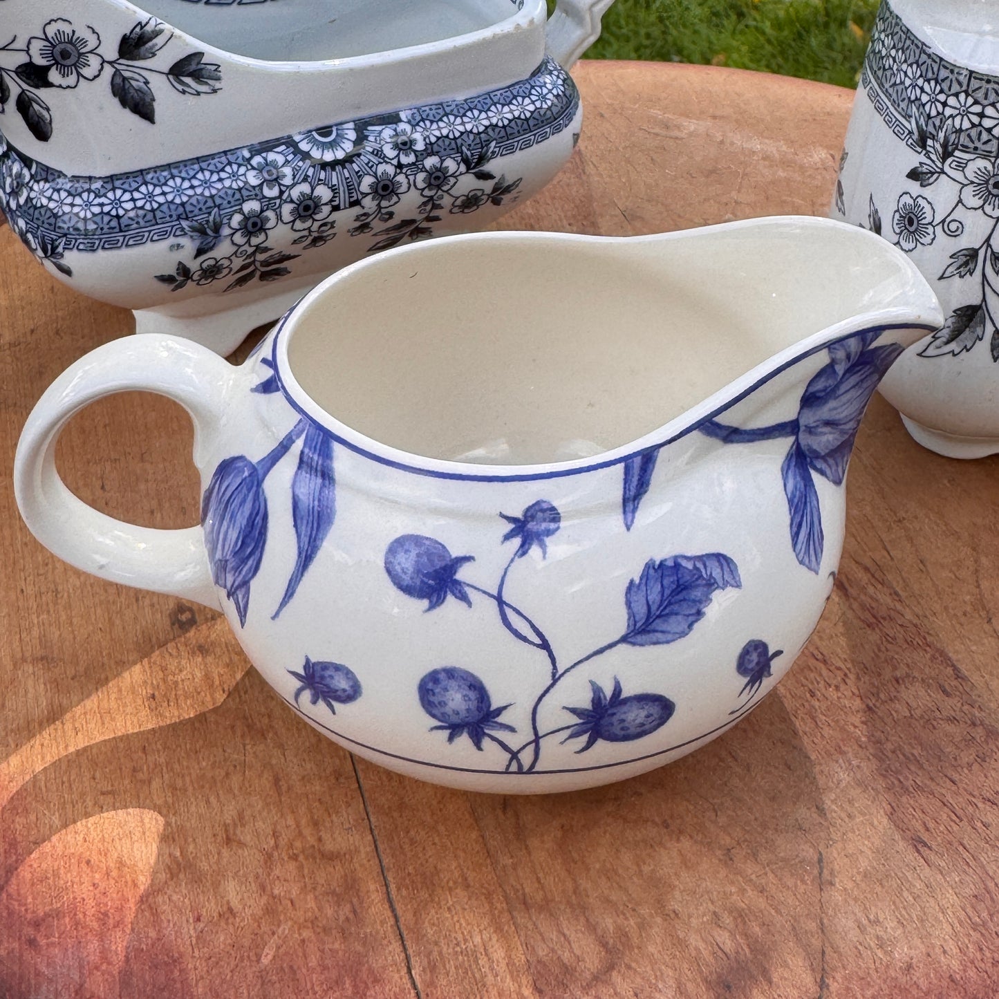 Collection of Three Creamers Royal Stafford Spring Garden And A. F. Foley Transferware Milk Jugs