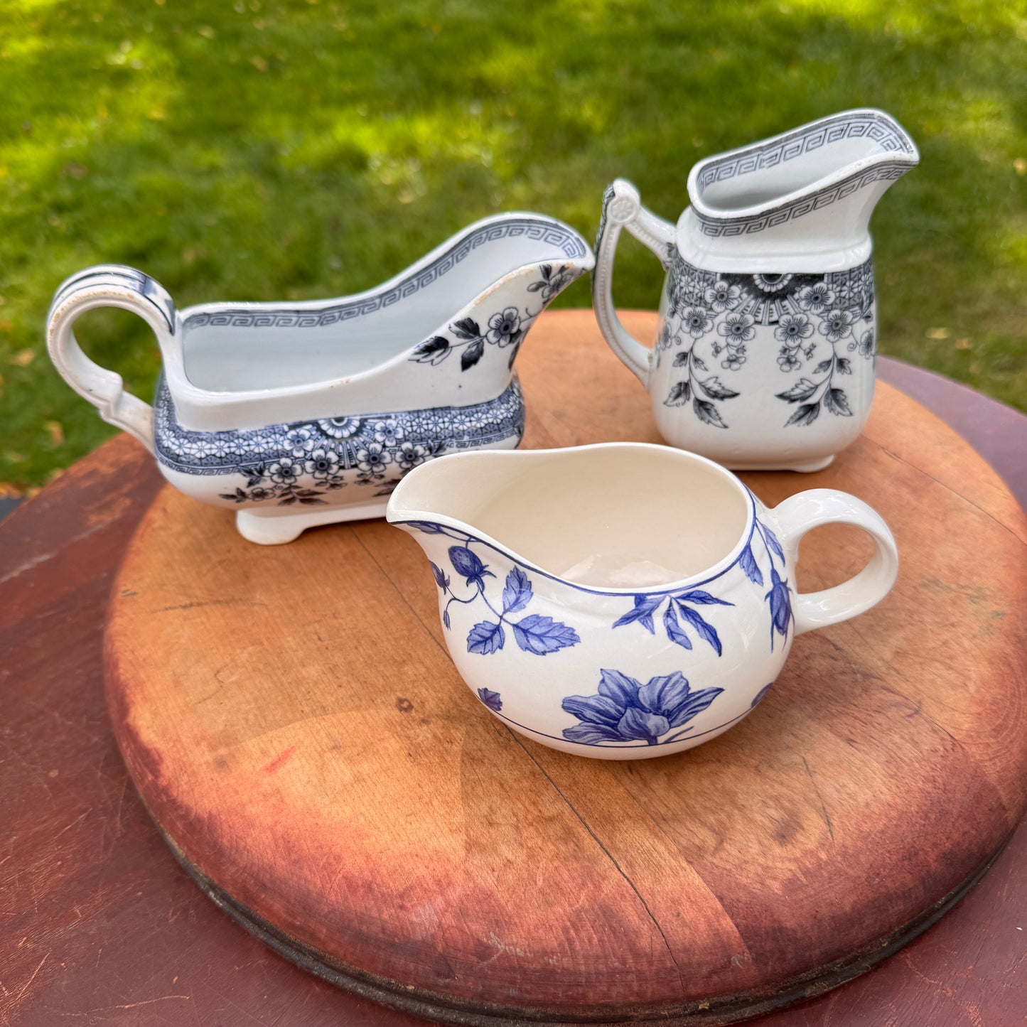 Collection of Three Creamers Royal Stafford Spring Garden And A. F. Foley Transferware Milk Jugs