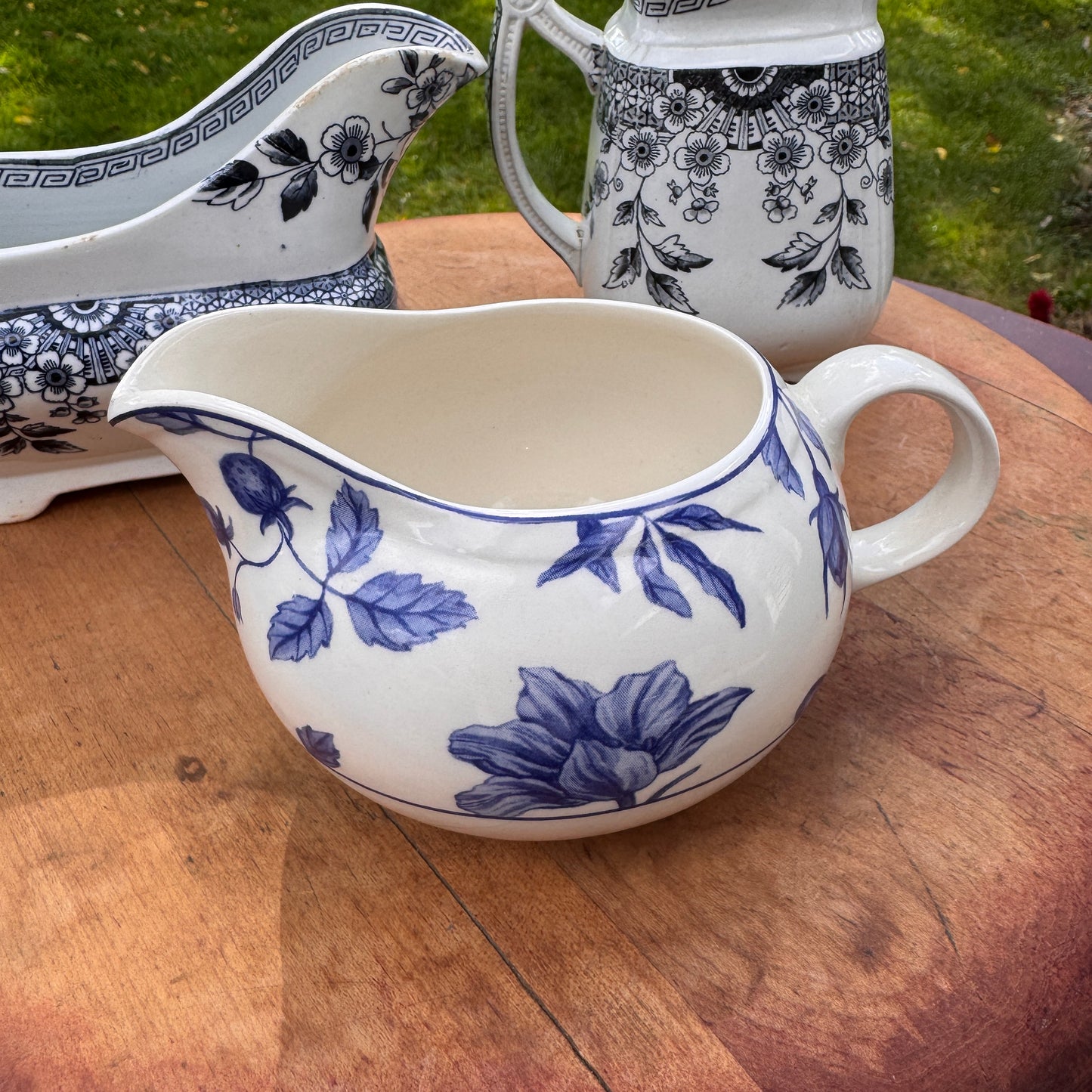 Collection of Three Creamers Royal Stafford Spring Garden And A. F. Foley Transferware Milk Jugs