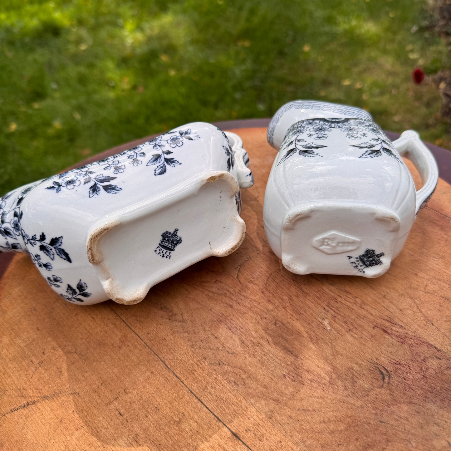 Collection of Three Creamers Royal Stafford Spring Garden And A. F. Foley Transferware Milk Jugs