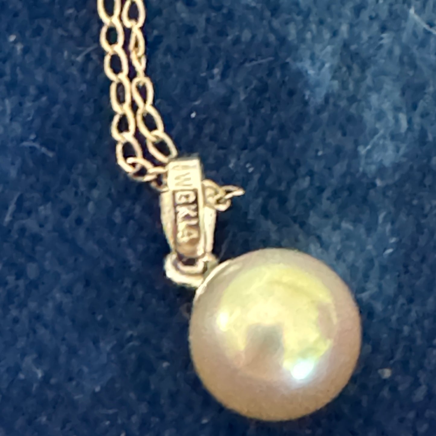 Vintage 14K White Gold Cultured Pearl Pendant 14K White Gold Chain