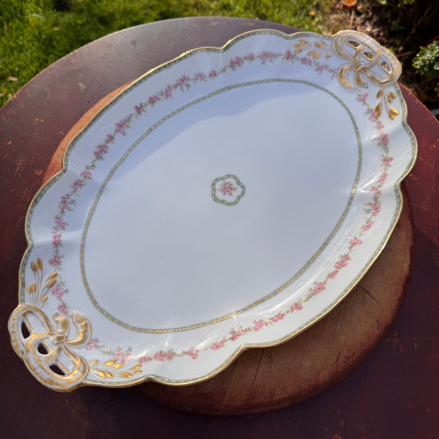 Charles Field Haviland Limoges Schleiger 400 Double Handled French Serving Dish
