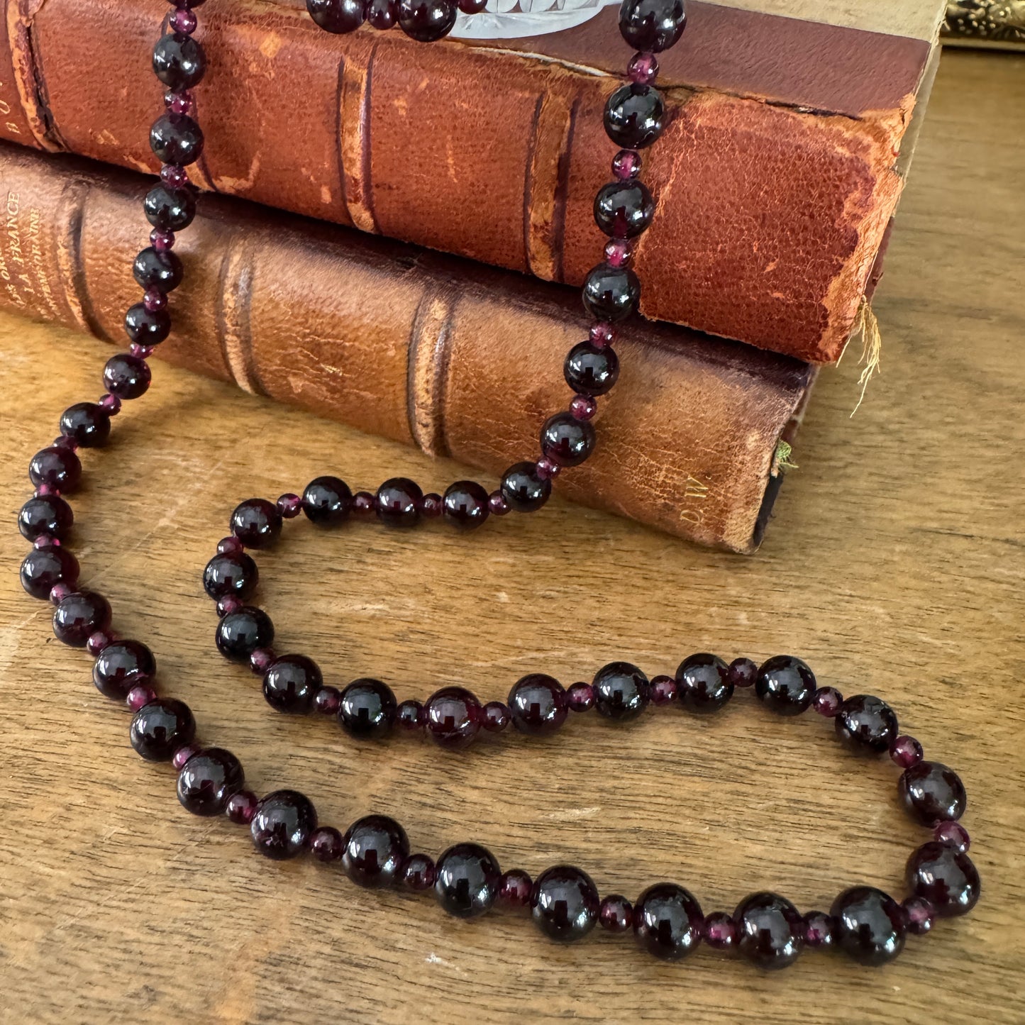 Vintage Deep Purple Amethyst Semi Precious Gemstone Necklace and Bracelet