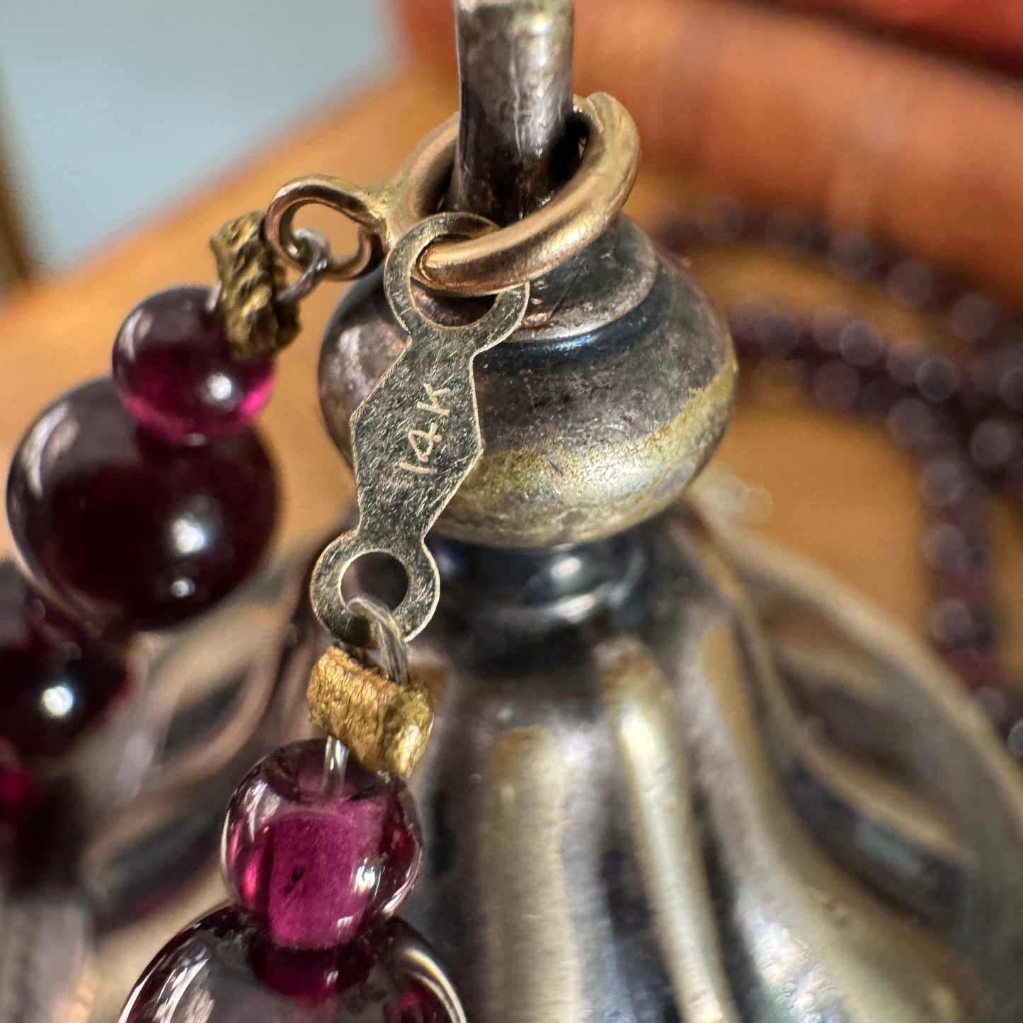 Vintage Deep Purple Amethyst Semi Precious Gemstone Necklace and Bracelet