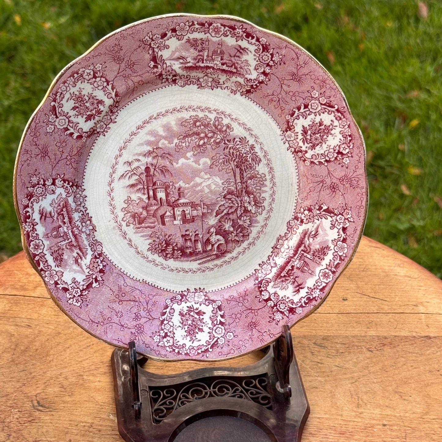 Vintage Ridgways English Oriental Red Salad Plate 7"