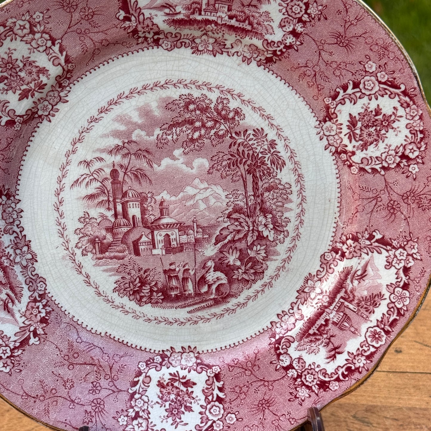Vintage Ridgways English Oriental Red Salad Plate 7"