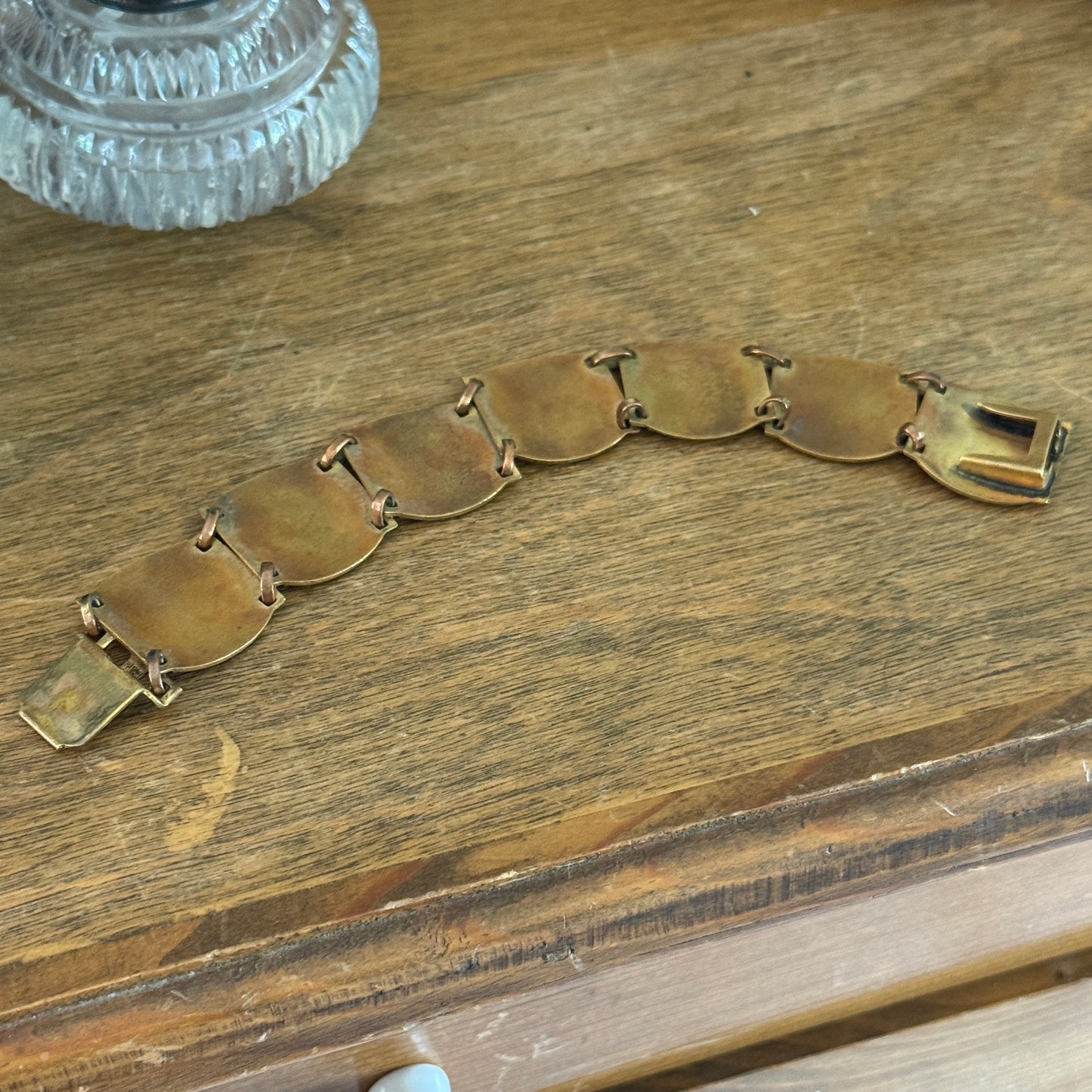Vintage French Enamel Heraldic Shield Bracelet Normandie