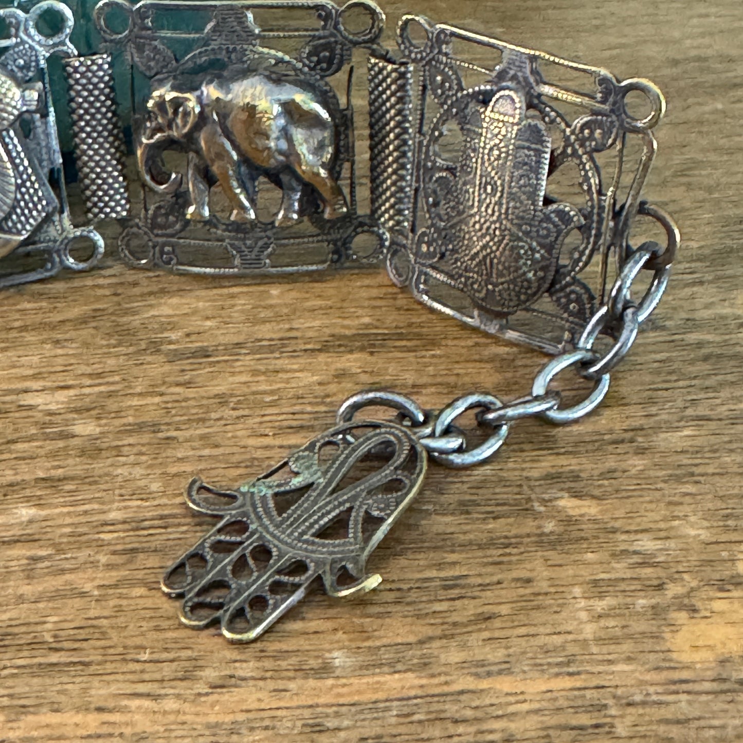1950's Egyptian Pharaoh Hamsa Hand of God Bracelet