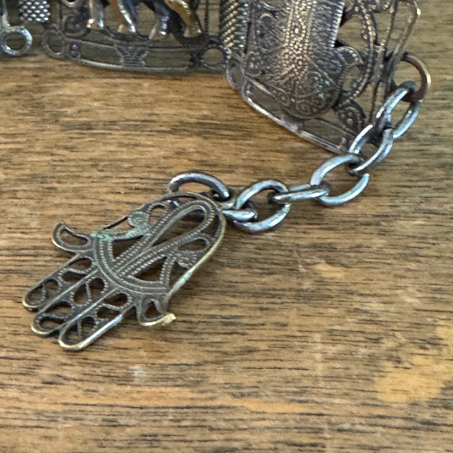 1950's Egyptian Pharaoh Hamsa Hand of God Bracelet