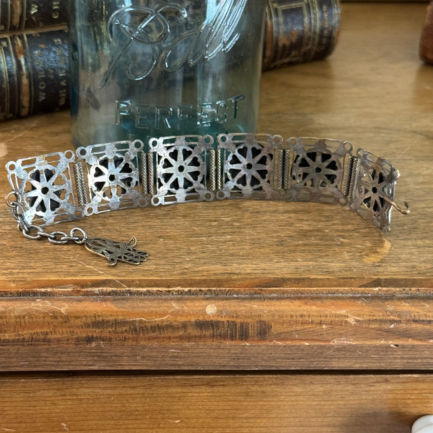 1950's Egyptian Pharaoh Hamsa Hand of God Bracelet