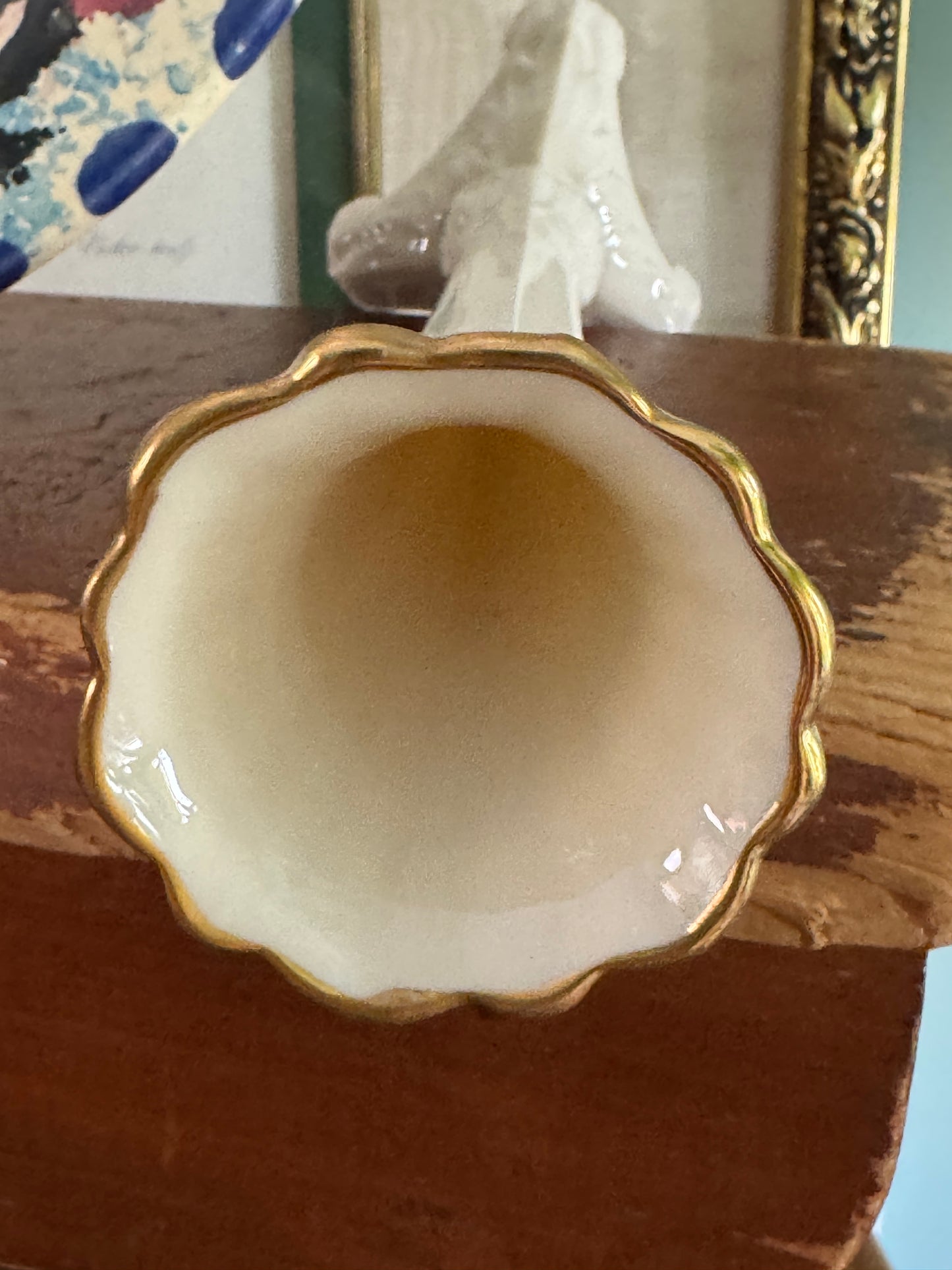 Vintage Lenox Soft White Gilt Accent Bud Vase