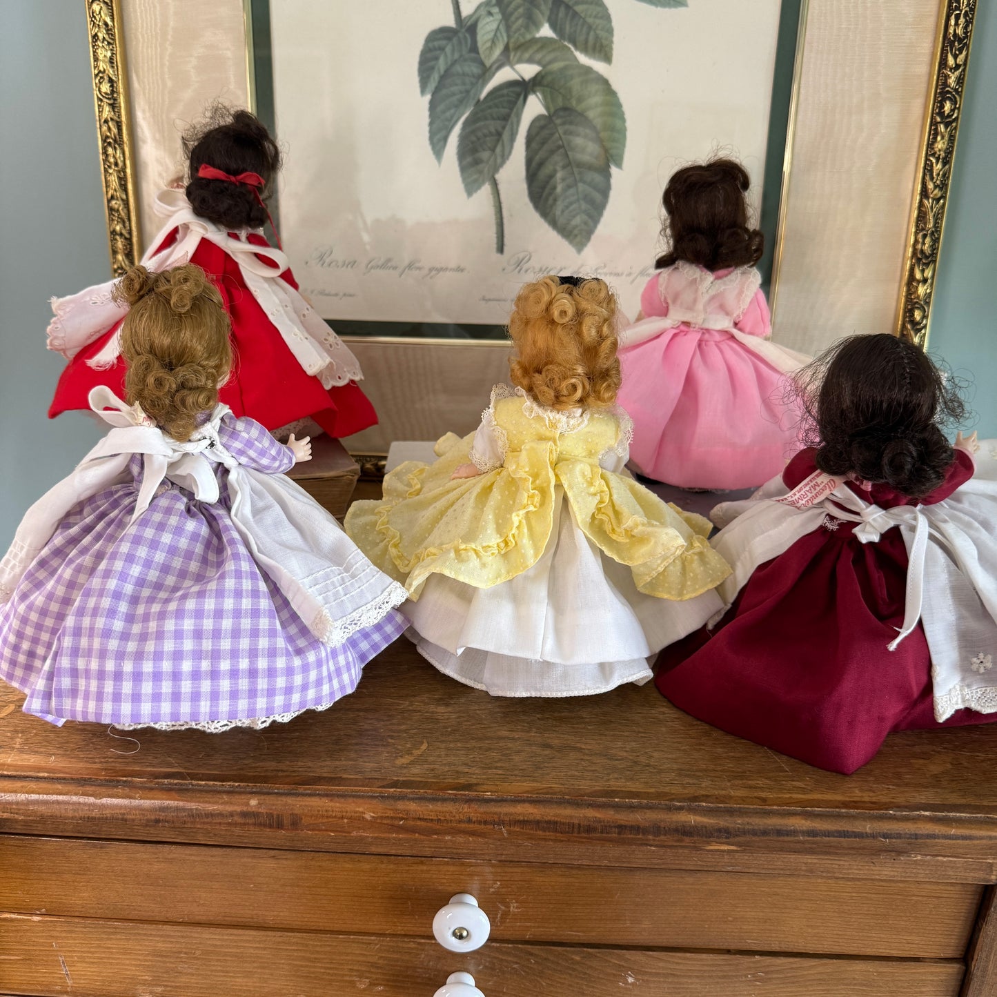 Vintage Alexander-Kins Little Women Marmee, Meg, Amy,Jo, and Beth Dolls
