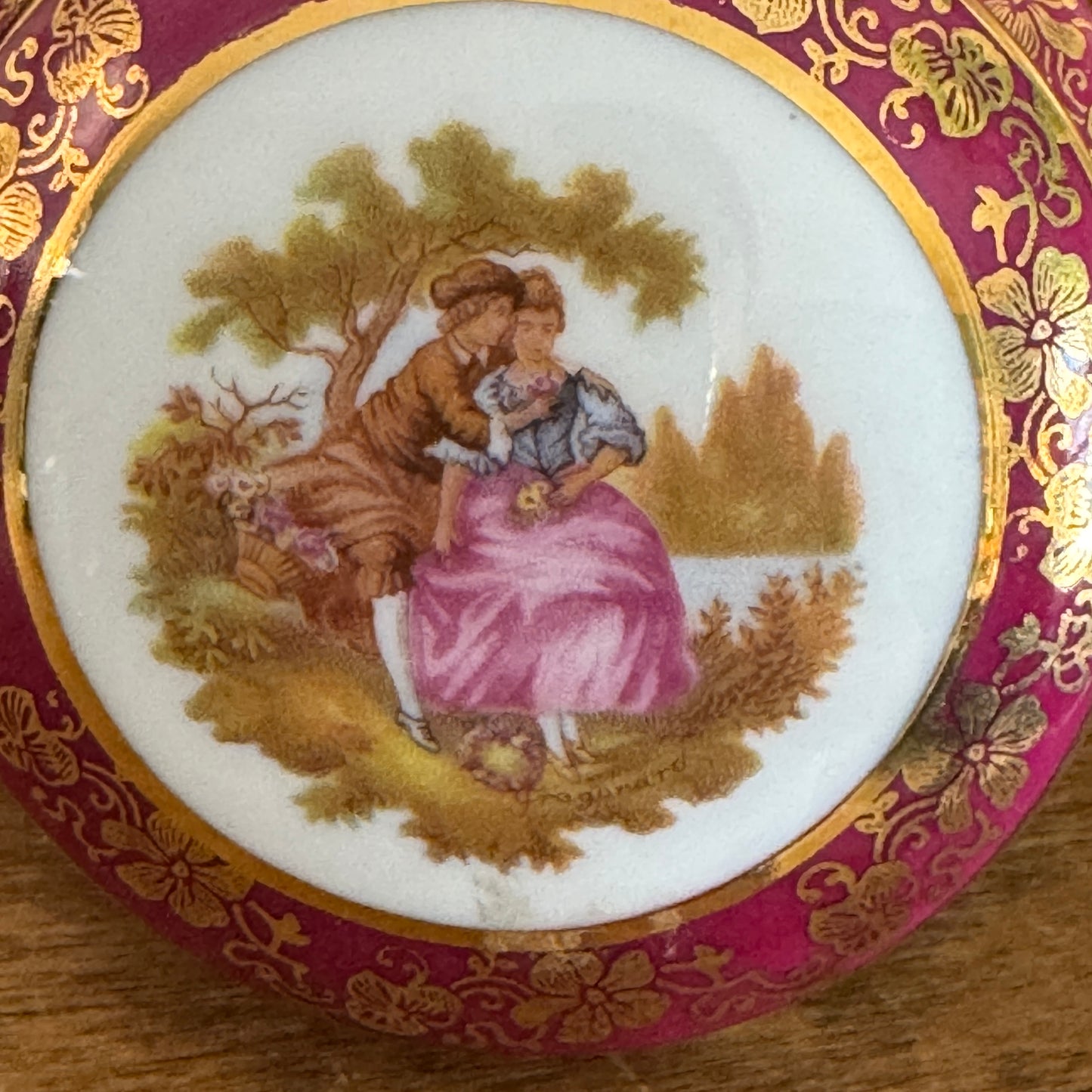 Vintage French Imperial Limoges Fragonnard Trinket Box