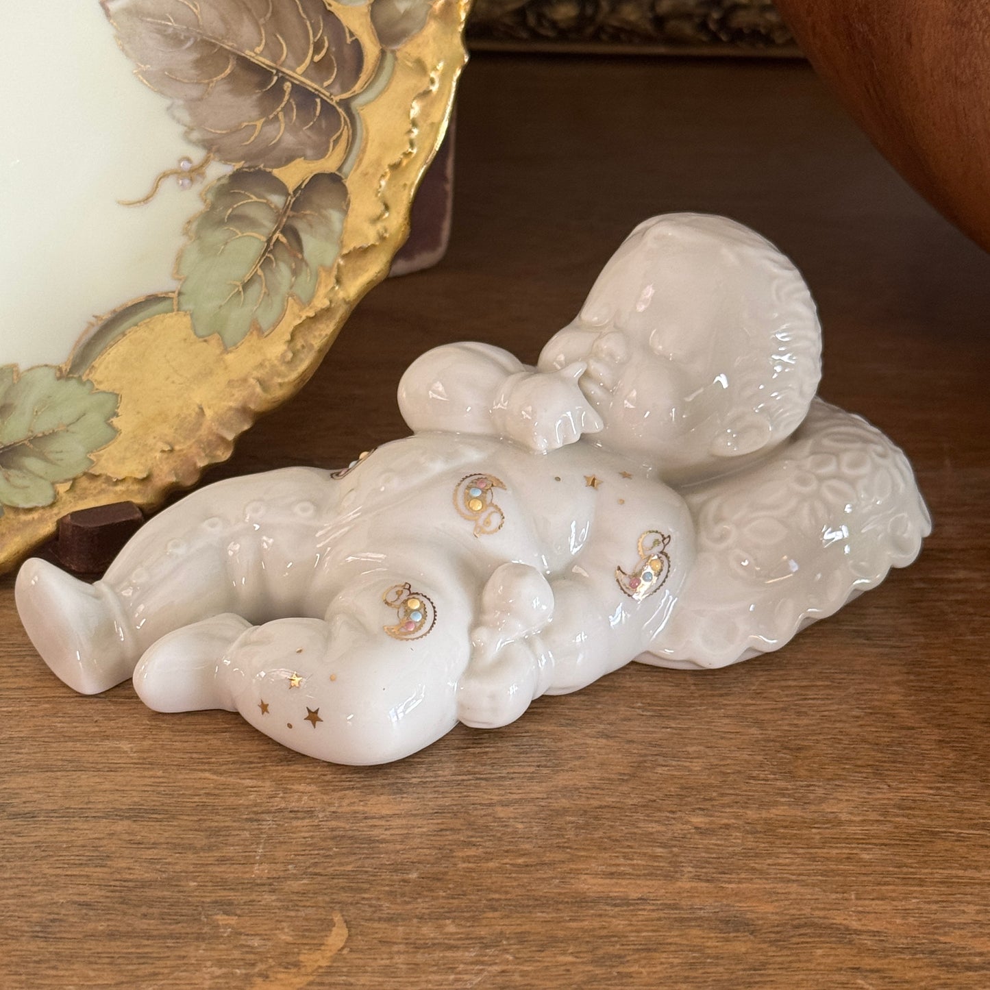 Vintage Lenox China Jewels Collection Hush Little Baby Figurine