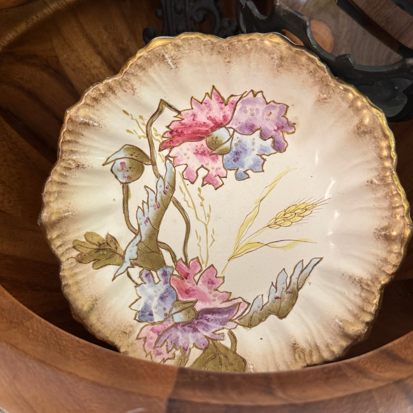 Antique Franz Anton Mehlem Royal Bonn Handpainted Floral Dish