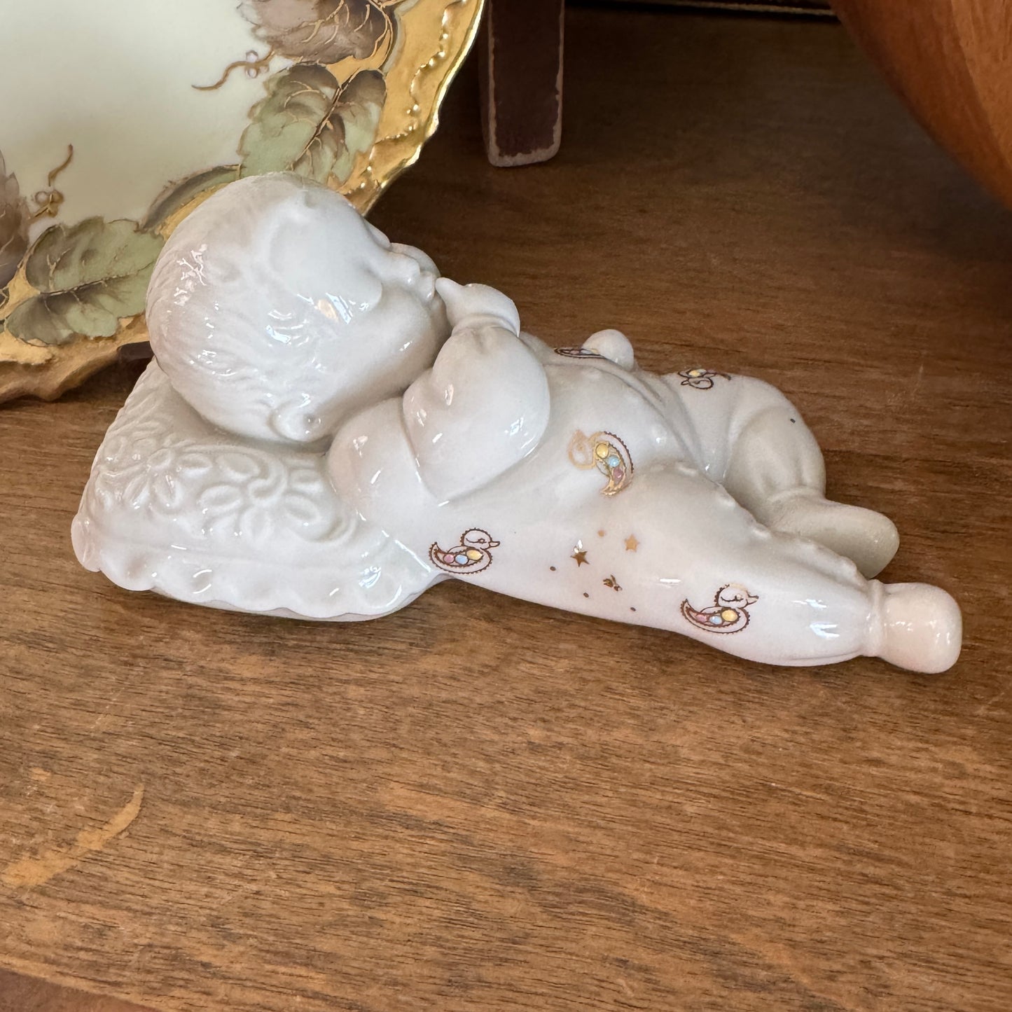 Vintage Lenox China Jewels Collection Hush Little Baby Figurine