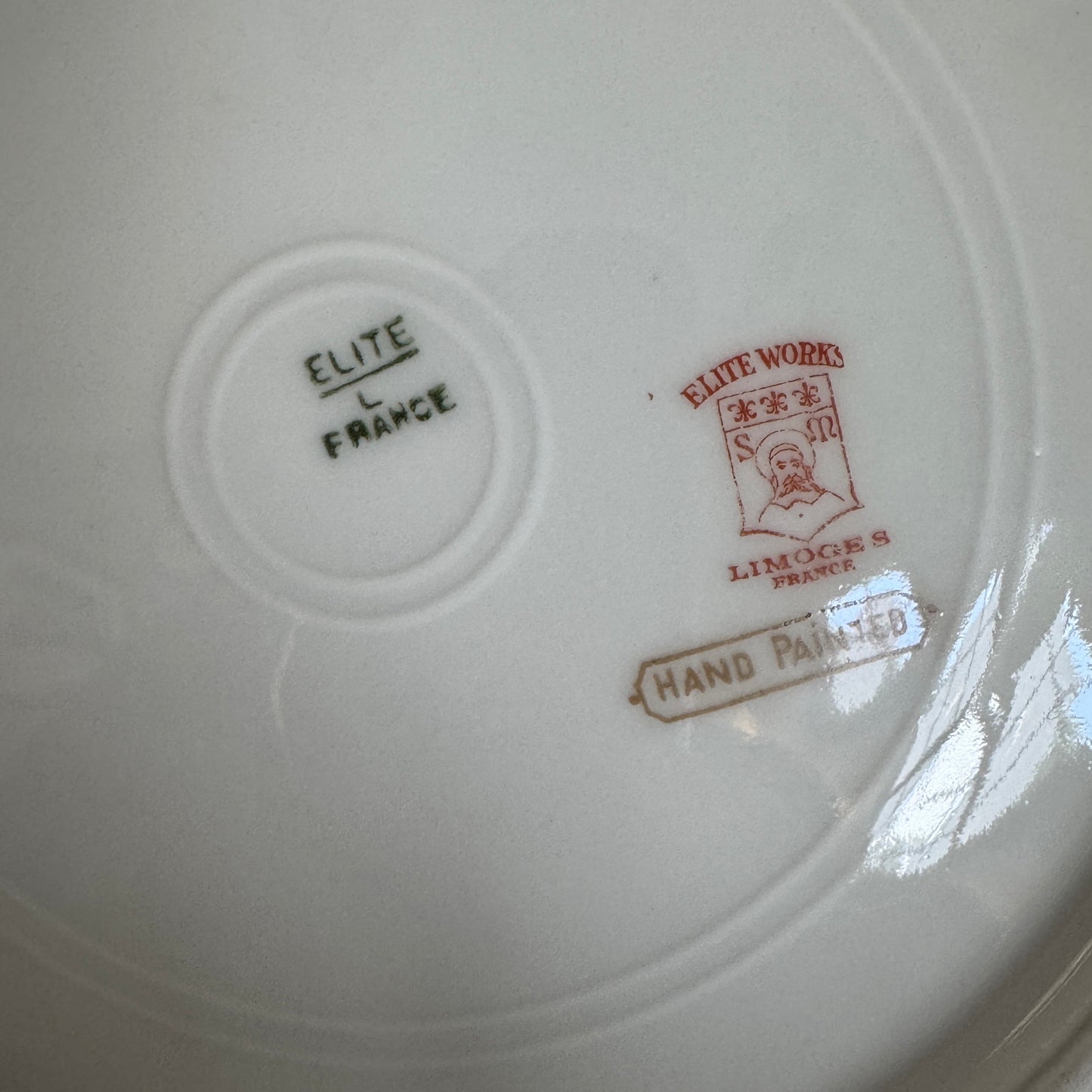Antique Elite Limoges French Hand Painted Leaves Plate Signed