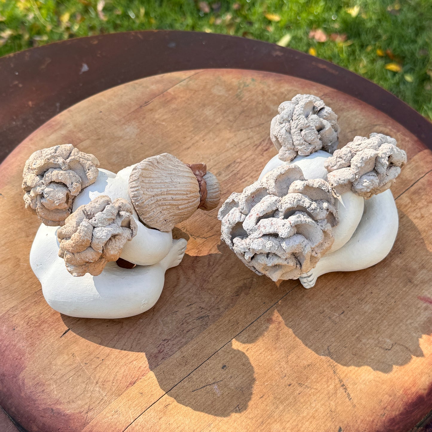 Two Contemporary Ceramic Pottery Cherubs Signed Ramos
