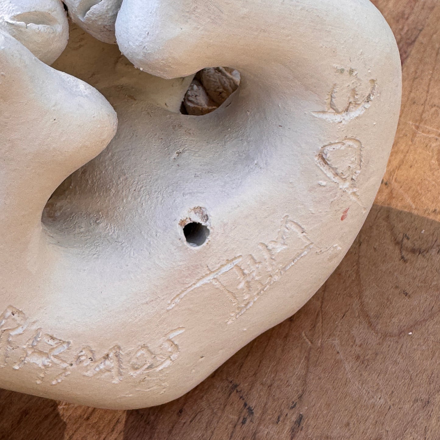 Two Contemporary Ceramic Pottery Cherubs Signed Ramos