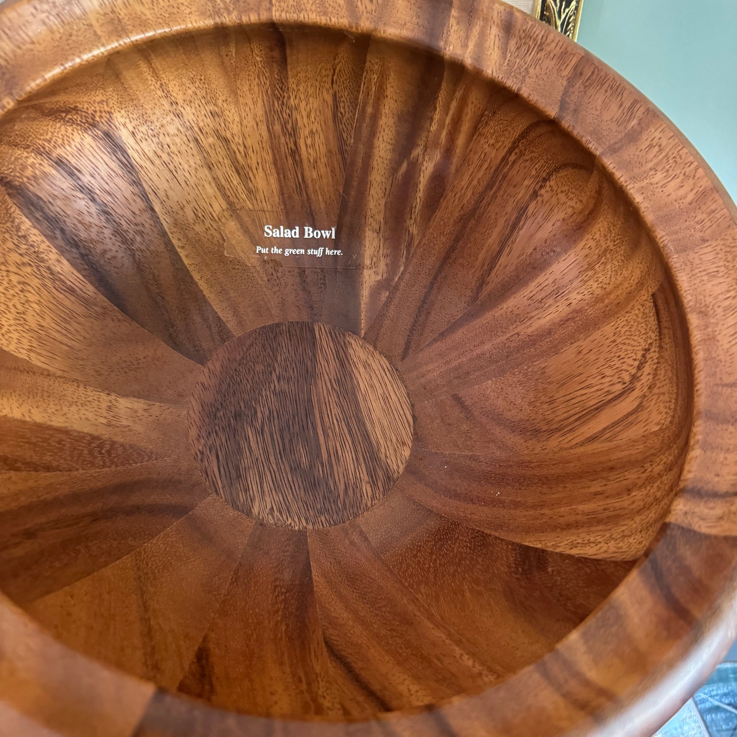 Ironwood Acacia Wood Large Salad Bowl & Salad Tongs