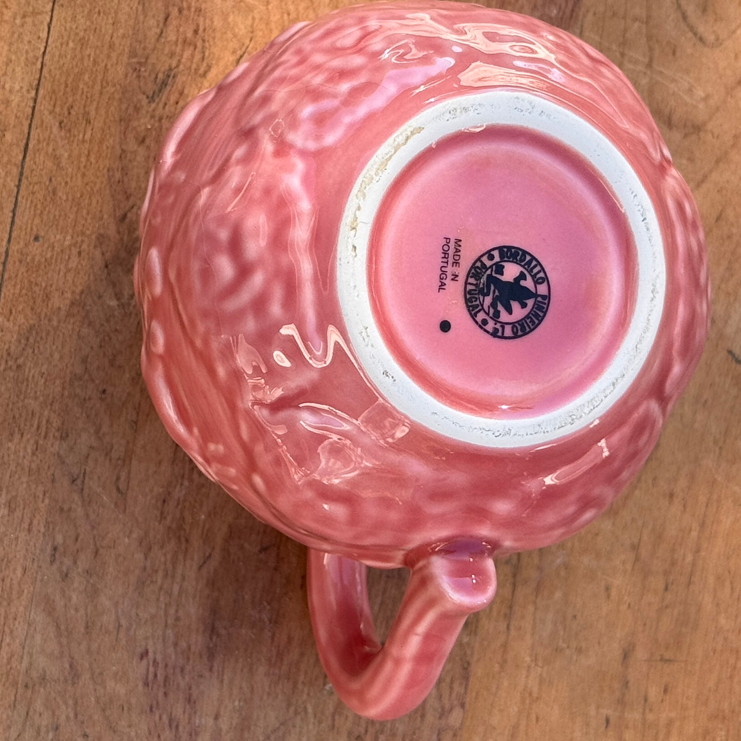 Vintage Pink Portuguese Bordallo Pinheiro Bunny Creamer