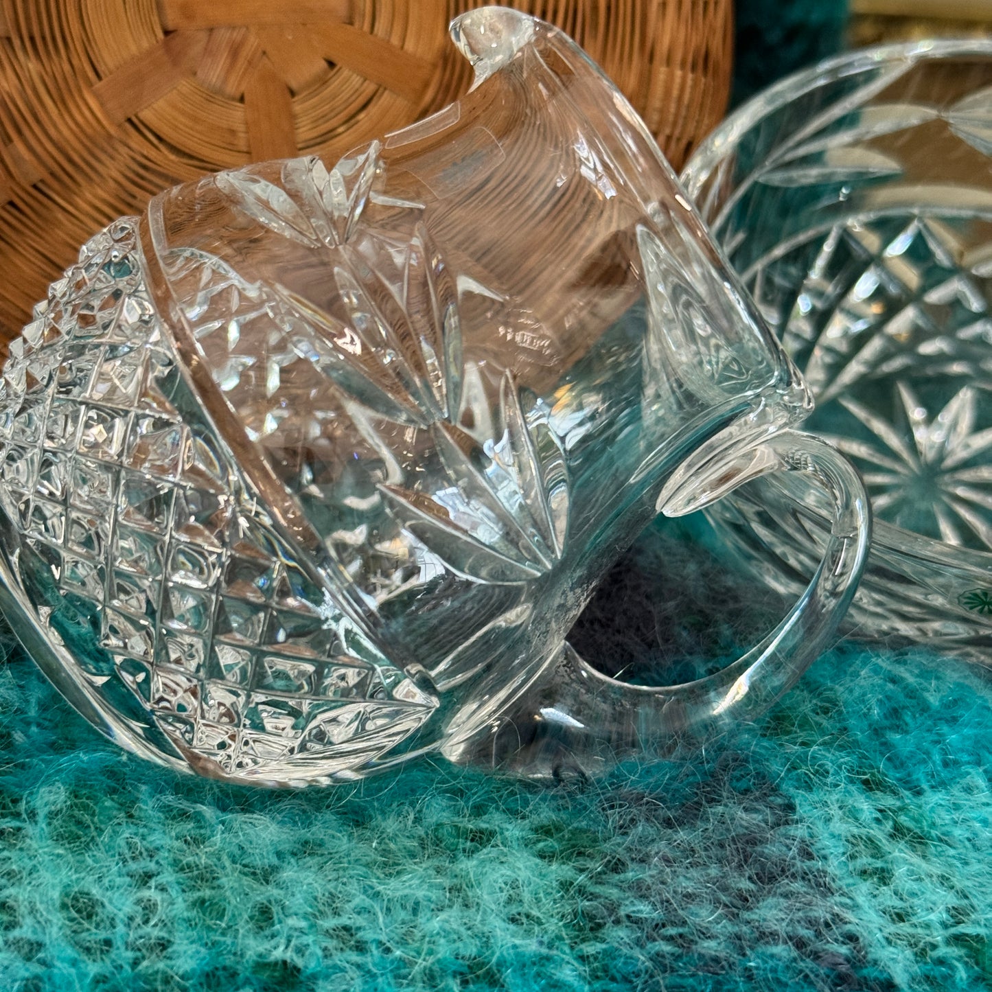 Galway Irish Crystal Creamer & Open Sugar Bowl