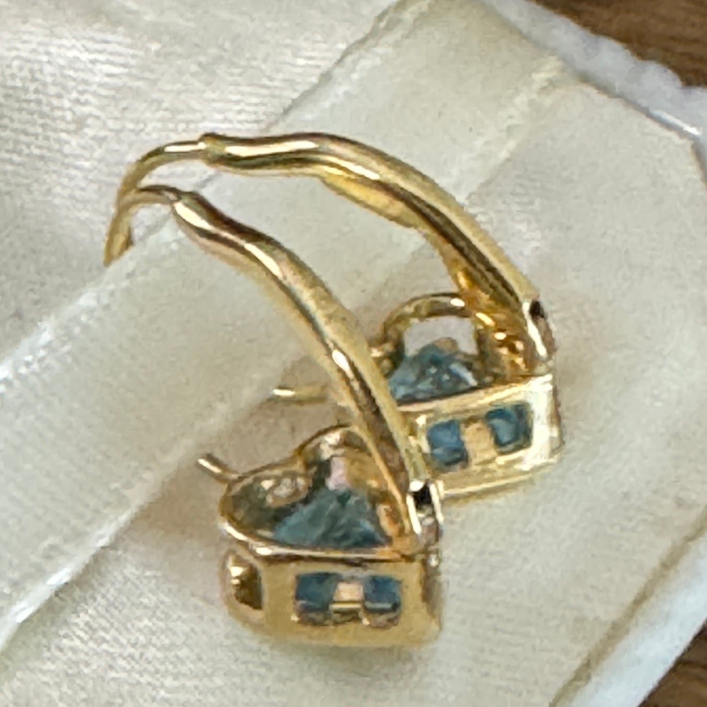 Vintage 14K Gold Carla Genuine Blue Topaz Earrings