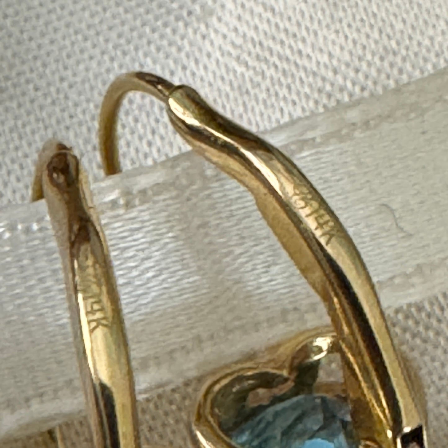 Vintage 14K Gold Carla Genuine Blue Topaz Earrings