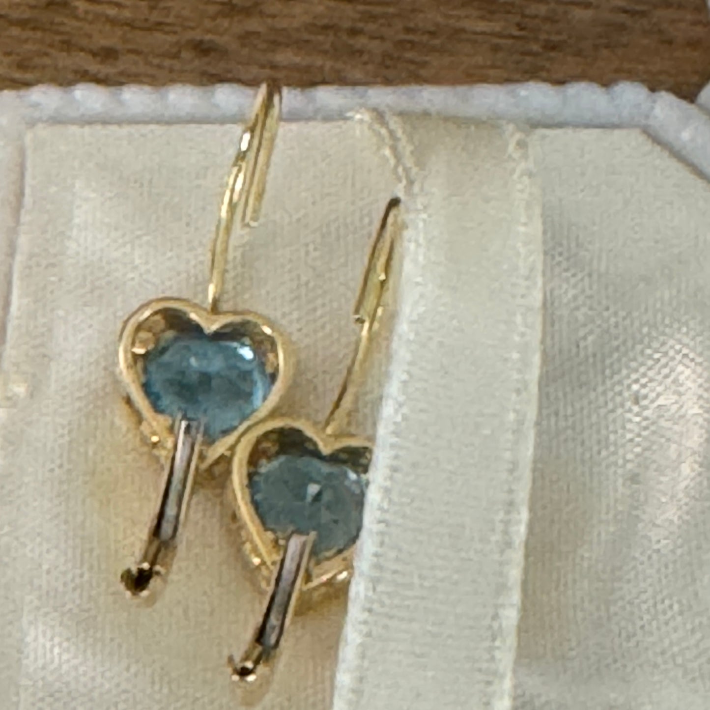 Vintage 14K Gold Carla Genuine Blue Topaz Earrings