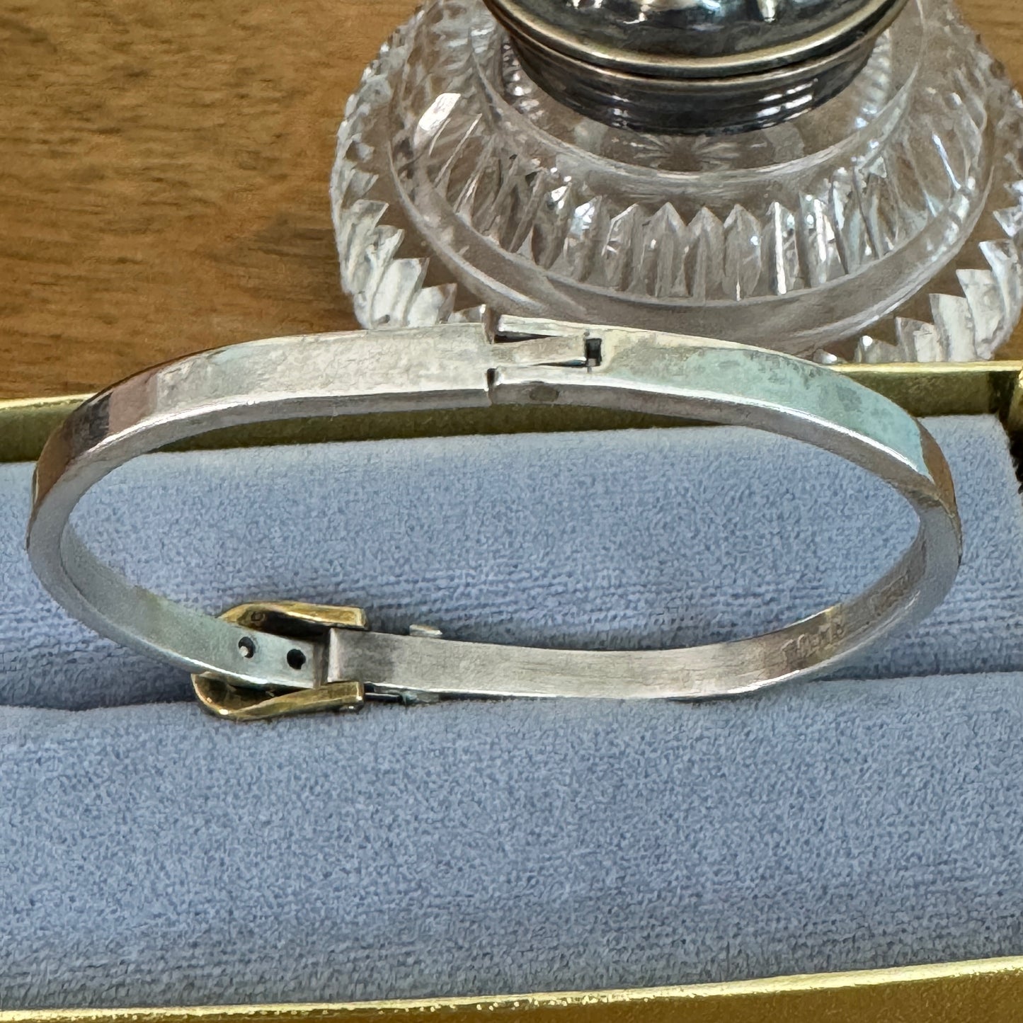 Vintage Mexican Sterling Silver and Brass Buckle Bracelet