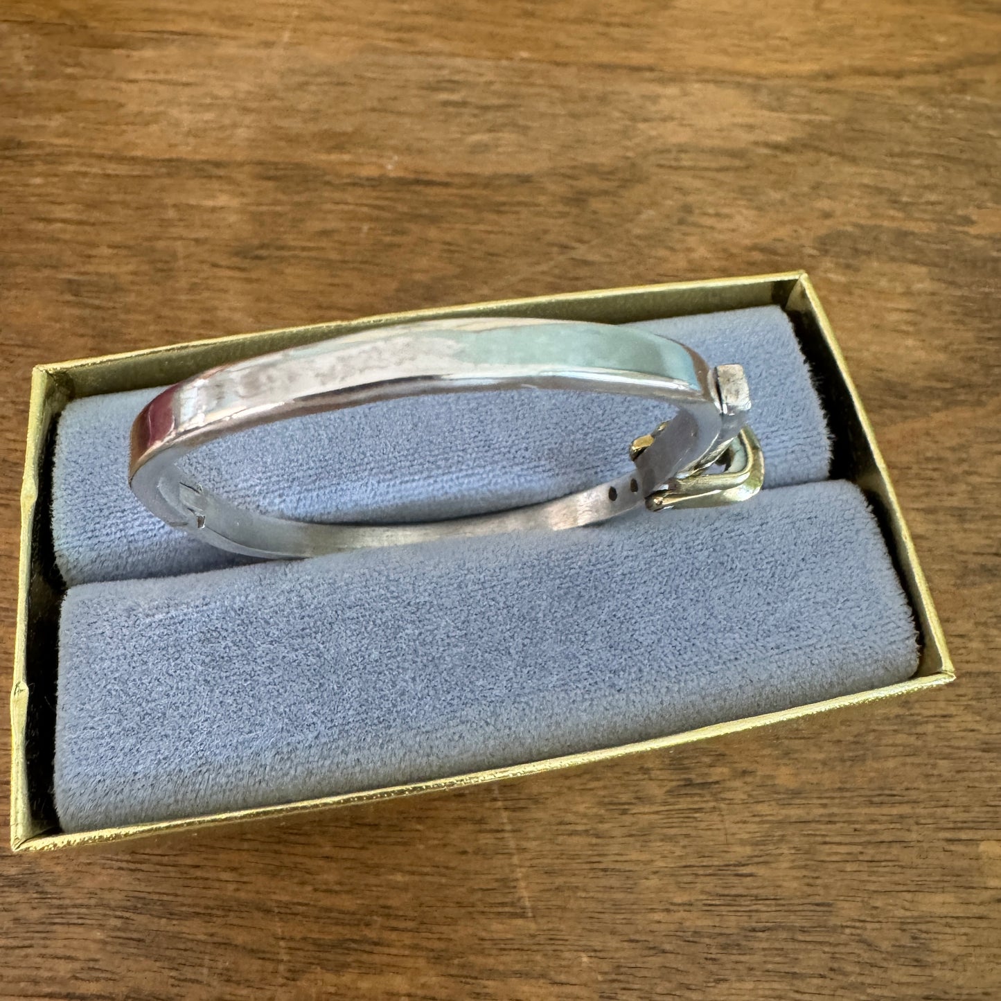 Vintage Mexican Sterling Silver and Brass Buckle Bracelet
