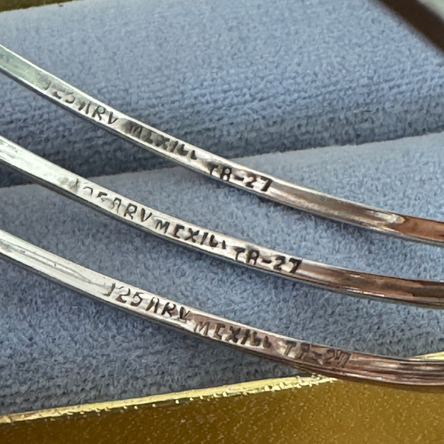 Vintage Three Mexican Sterling Silver Stacking Bracelets
